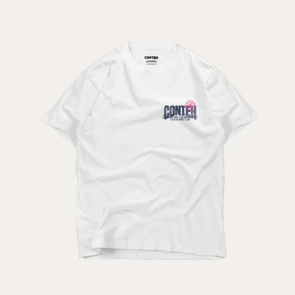 Conteh Sports Built on Discipline t-shirt hvid oversized bomuld
