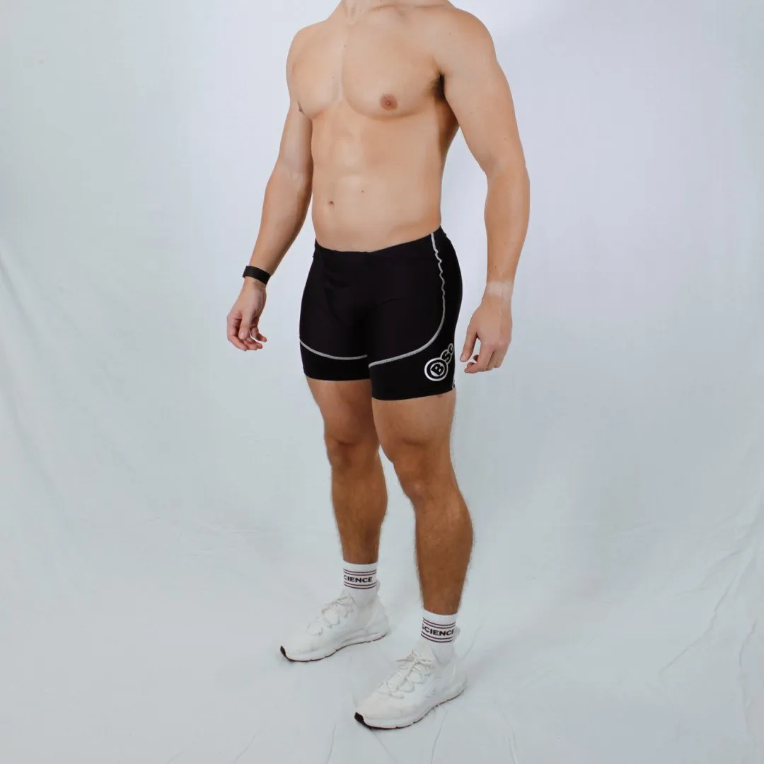 BSc Athlete Compression Half Quad Shorts kompressionsshorts Black